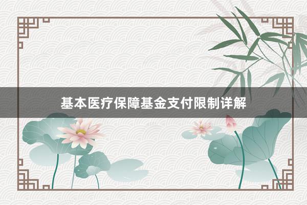 基本医疗保障基金支付限制详解