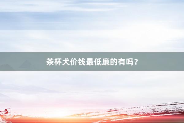 茶杯犬价钱最低廉的有吗？